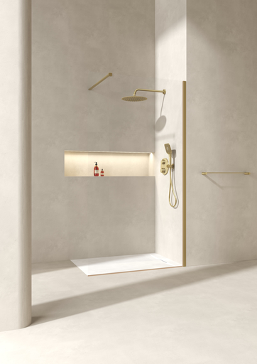 [PO-NEO120-C] Paroi de douche New, fixe, verre 8mm transparent et profilés chromé, 120Lx200H 